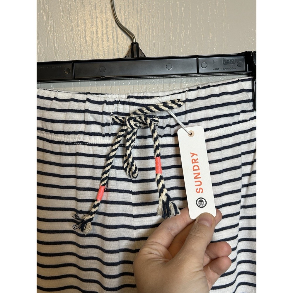 Sundry Black and White Striped Wide Leg Pants - Picture 5 of 10